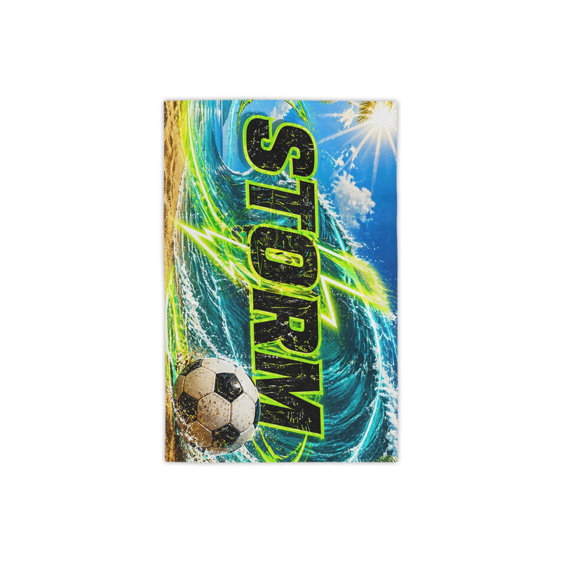 Storm Soccer Beach Towel – Vibrant Surf Wave Design for Kids & Teens