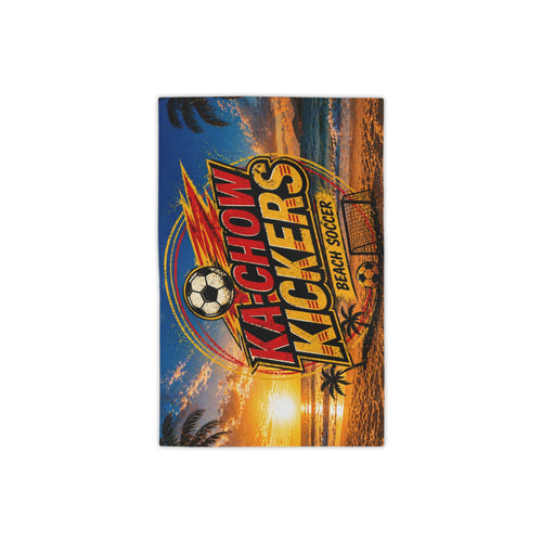 Ka-Chow Kickers Beach Towel — Soccer Sunset Graphic