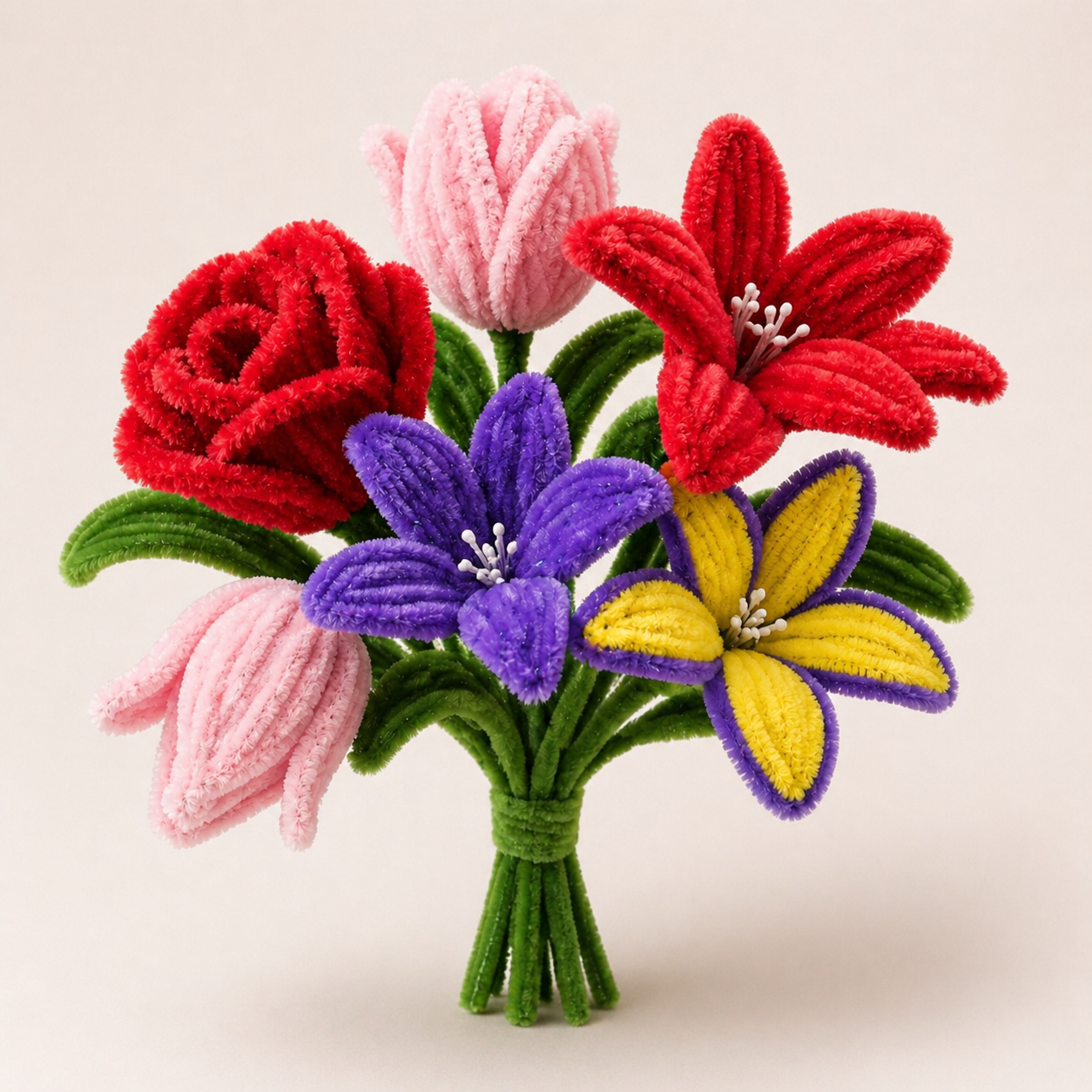 Handmade Chenille Flower Bouquet